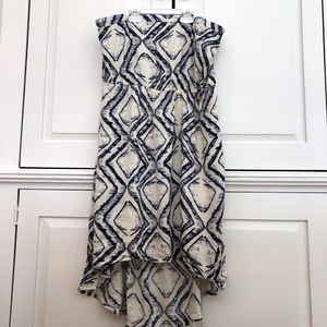 NWOT O'Neill Ikat Strapless Hi-Low Dress